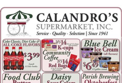 Calandro's Supermarket Weekly Ad September 17 - 22, 2026