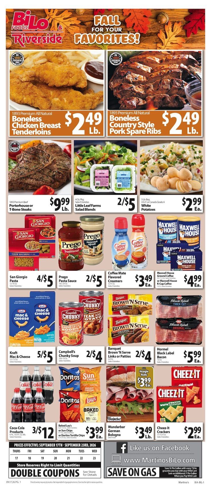 Martino's BI-LO Weekly Ad September 17 - 23, 2026