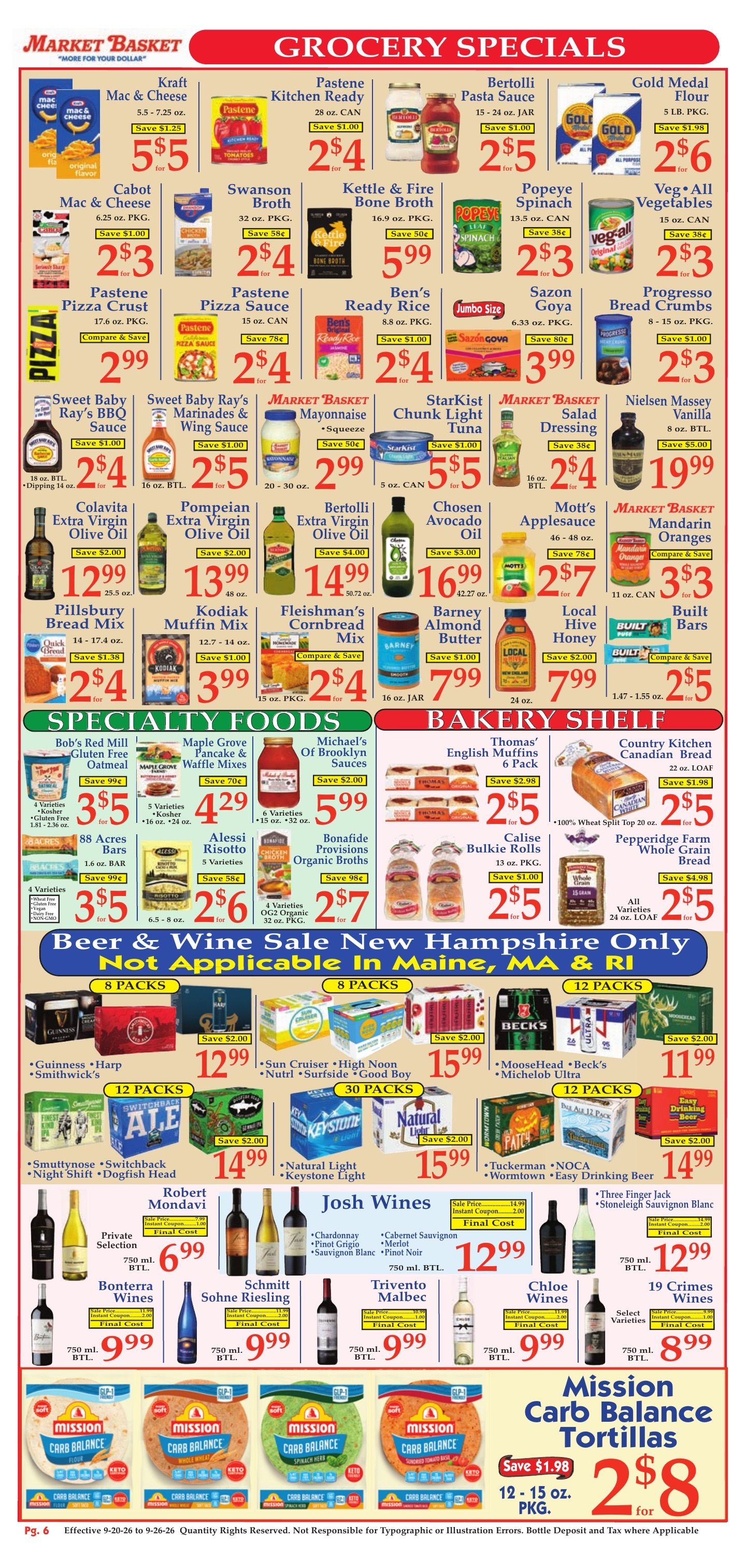 Market Basket Weekly Ad September 20 - 26, 2026