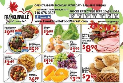 Franklinville Food Market Weekly Ad September 20 - 26, 2026