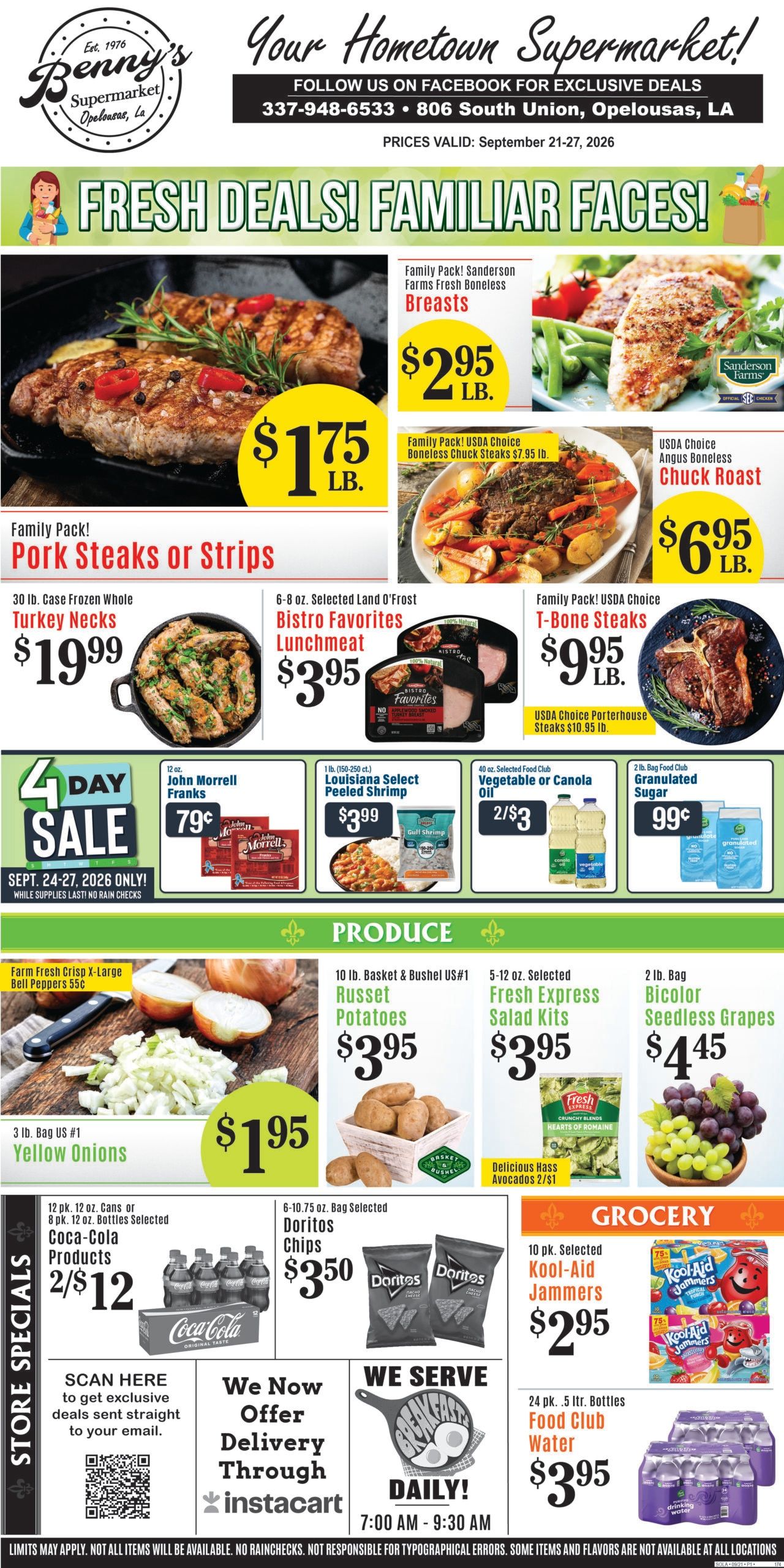 Benny's Supermarket Weekly Ad September 21 - 27, 2026