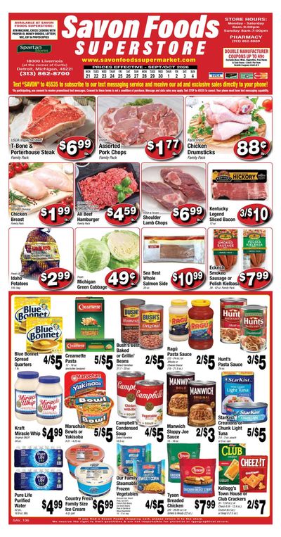 Savon Foods (18000 Livernois Avenue, Detroit, MI) Weekly Ad September 20 - October 4, 2026