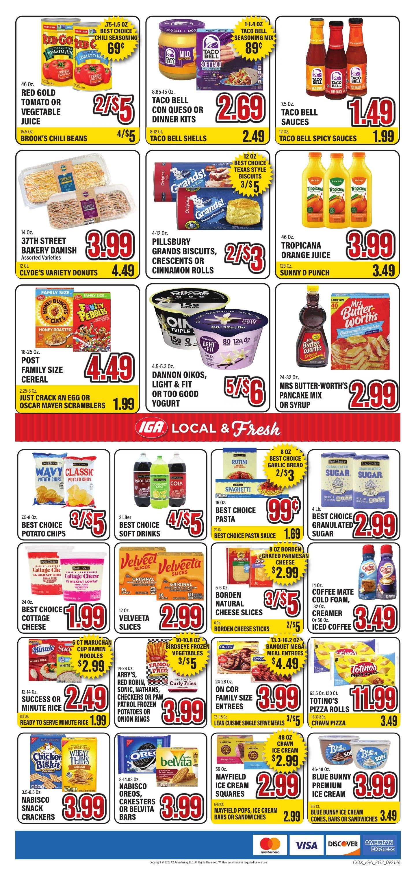 Cox Foods IGA Weekly Ad September 21 - 27, 2026