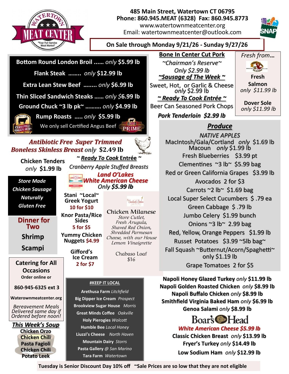 Watertown Meat Center Weekly Ad September 21 - 27, 2026