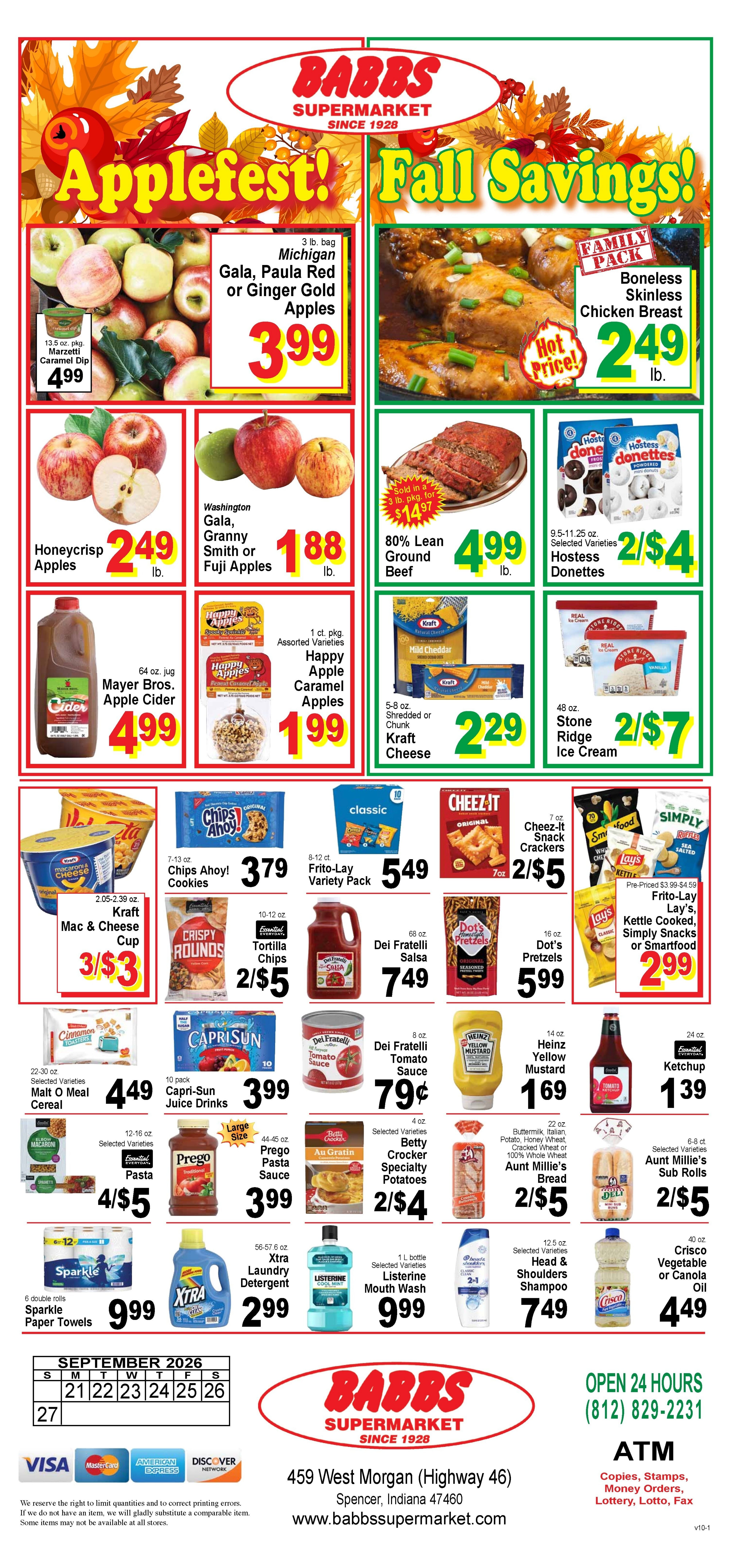 Babbs Supermarket Weekly Ad September 21 - 27, 2026