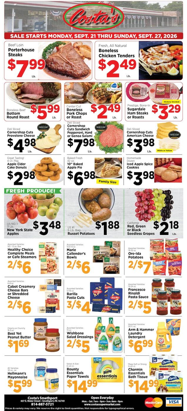 Costa's Supermarket Weekly Ad September 21 - 27, 2026