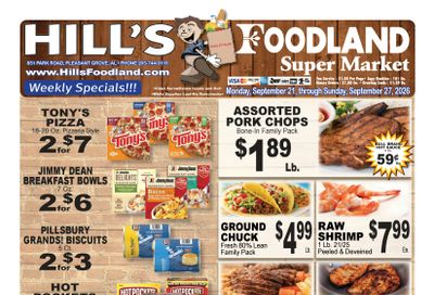 Hill's Foodland (851 Park Road, Pleasant Grove, AL) Weekly Ad September 21 - 27, 2026