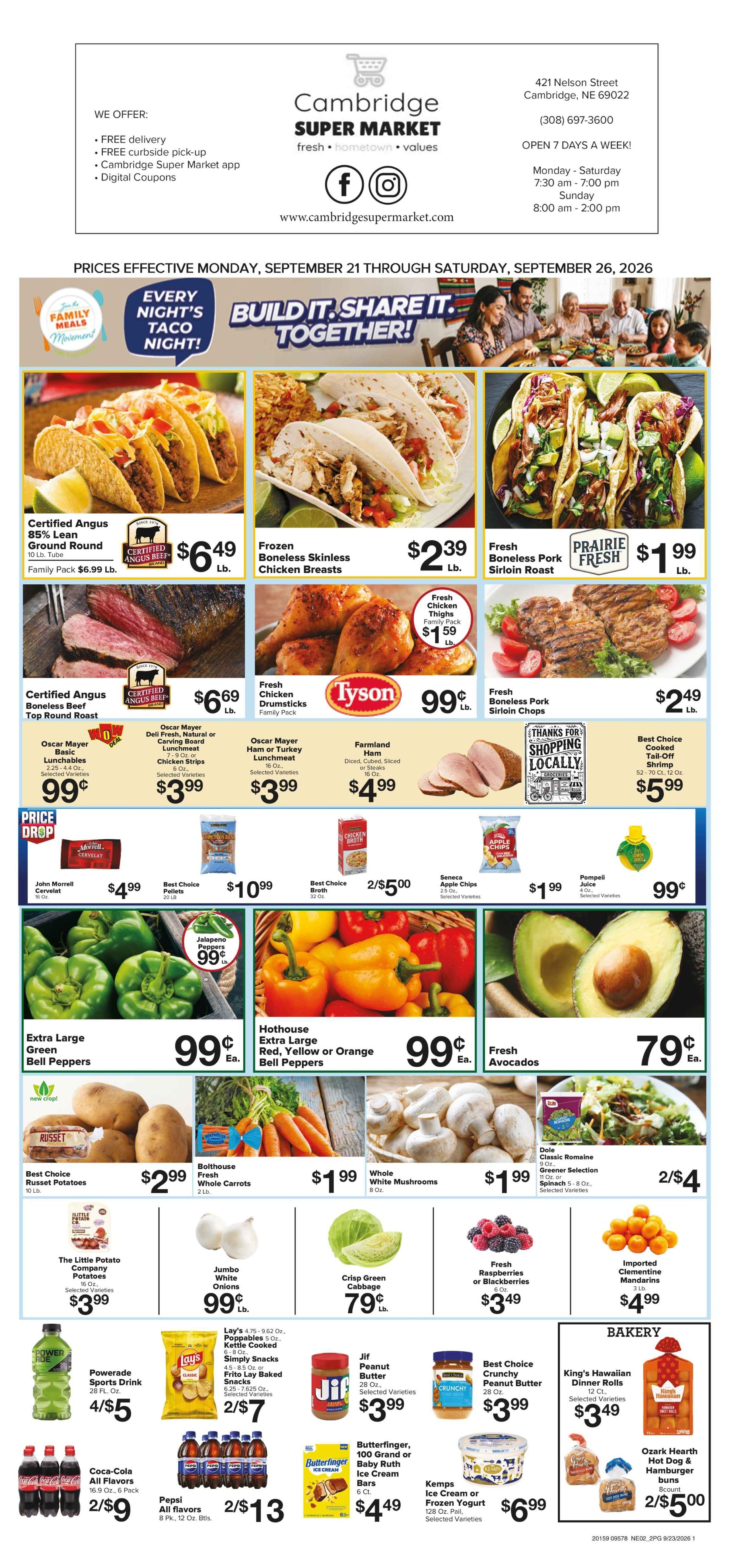 Cambridge Super Market Great Deals This Week! Weekly Ad September 21 - 26, 2026