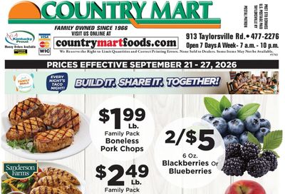 Taylorsville Country Mart Weekly Ad September 21 - 27, 2026