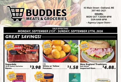 Buddies Meats & Groceries Weekly Ad September 21 - 27, 2026