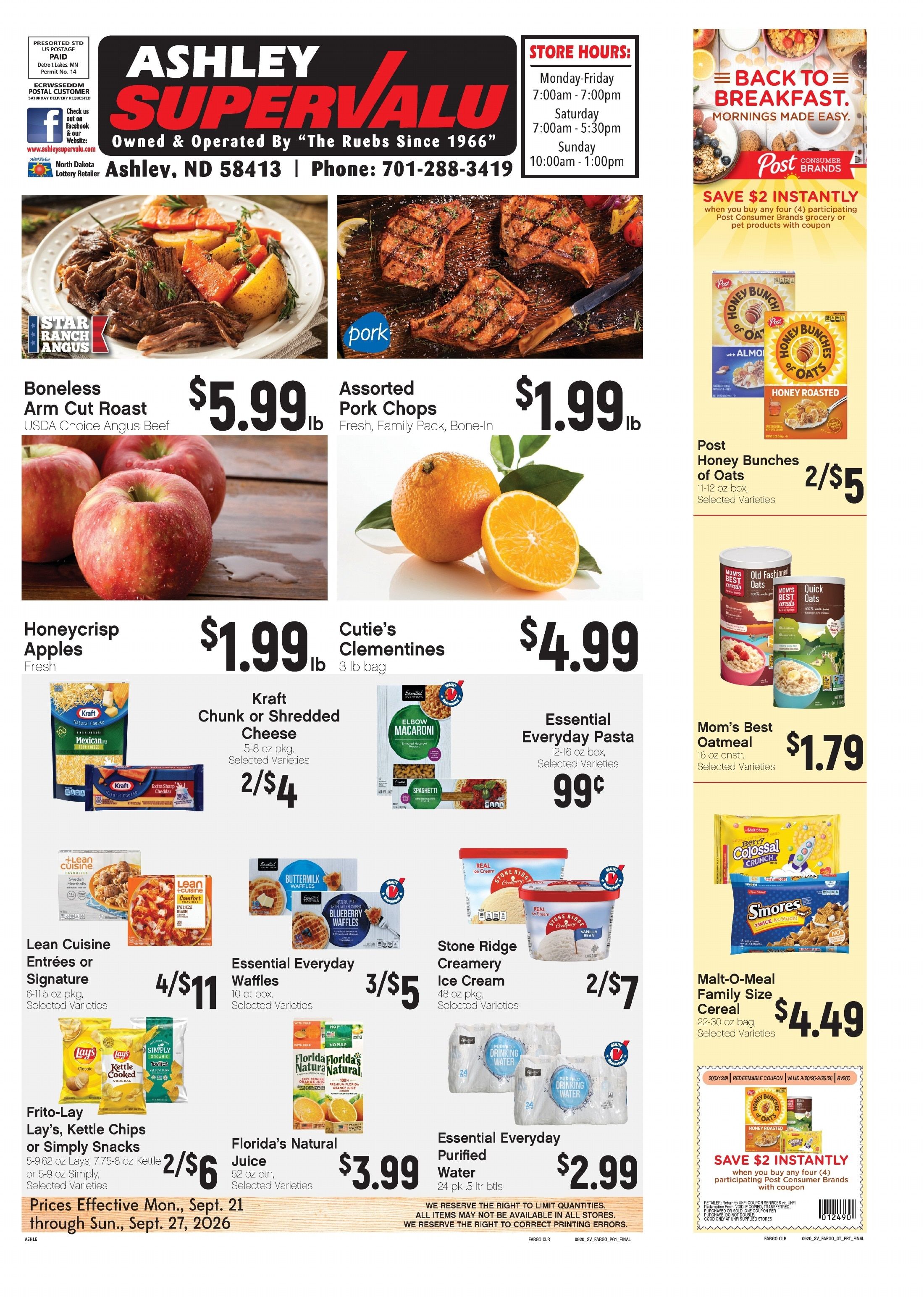 Ashley Supervalu Weekly Ad September 21 - 27, 2026