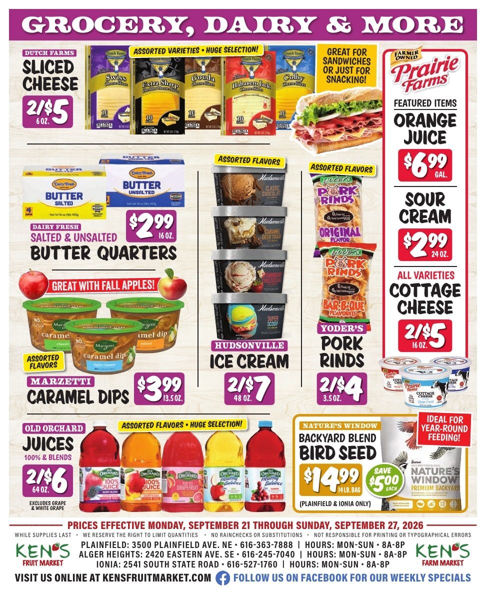 Ken's Fruit Market Weekly Ad September 21 - 27, 2026