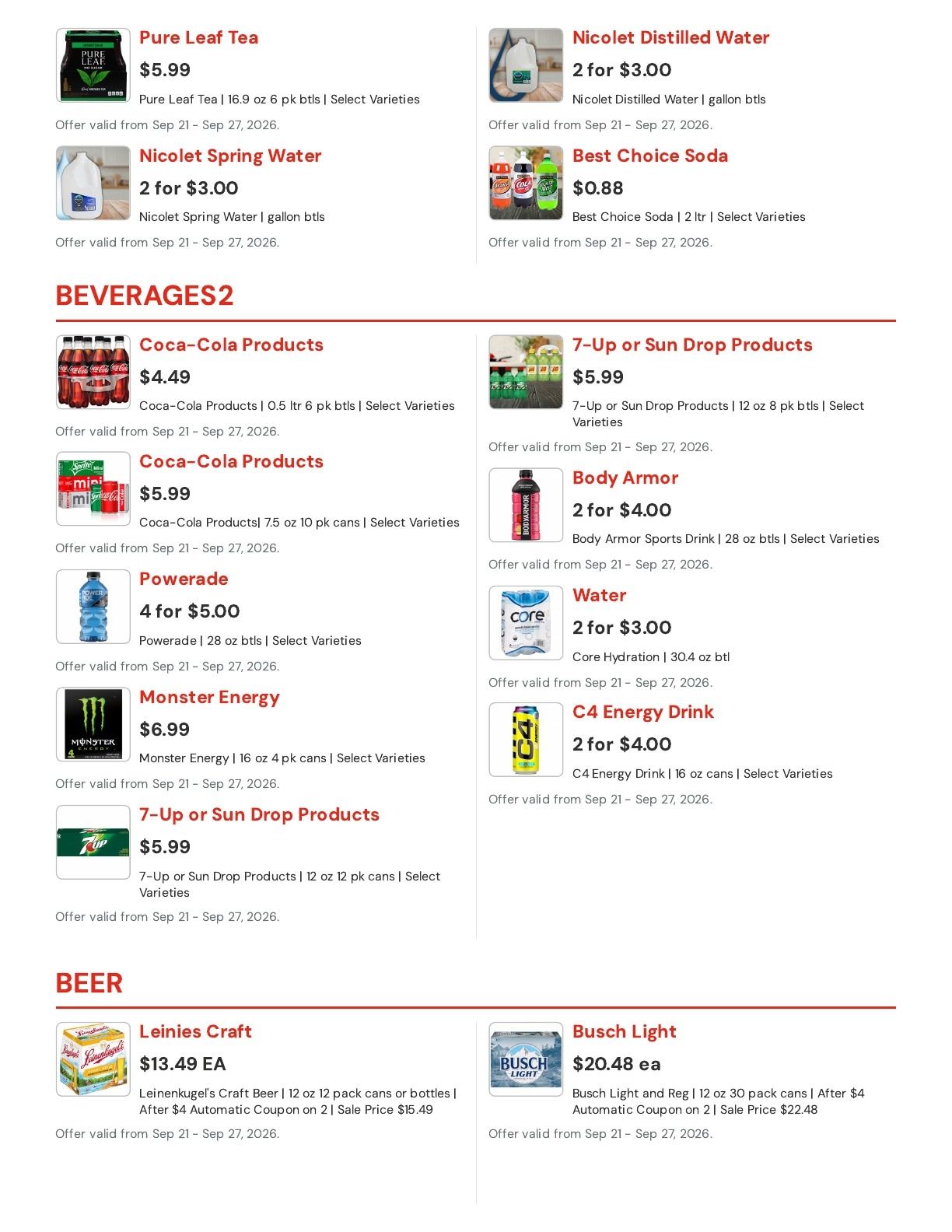 Hansen's IGA (East Troy, WI) Weekly Ad September 21 - 27, 2026