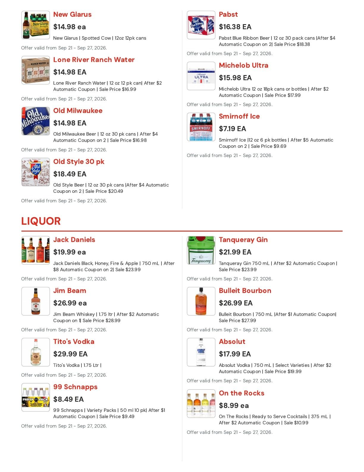 Hansen's IGA (East Troy, WI) Weekly Ad September 21 - 27, 2026