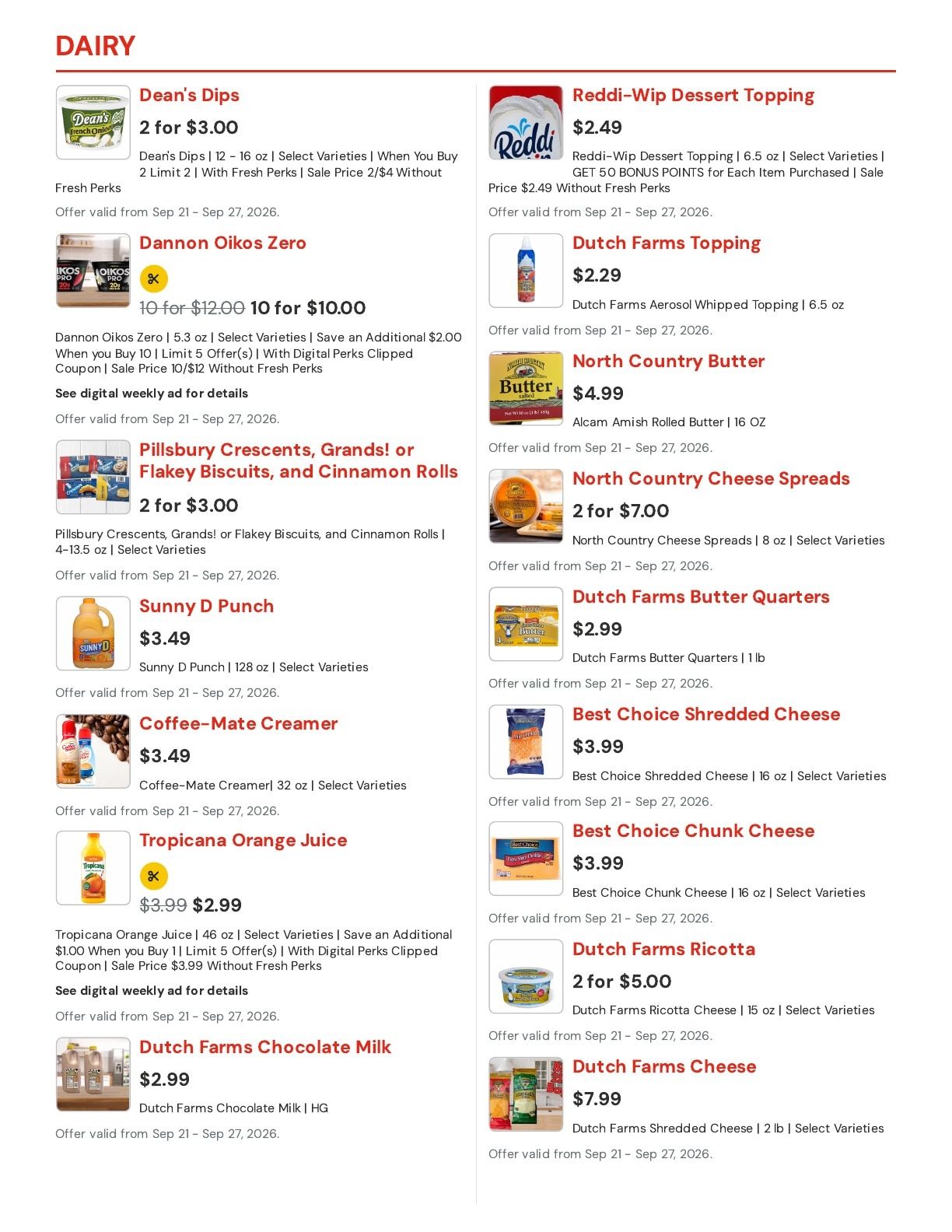 Hansen's IGA (East Troy, WI) Weekly Ad September 21 - 27, 2026