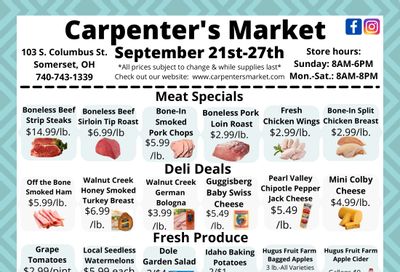 Carpenter's Market Weekly Ad September 21 - 27, 2026