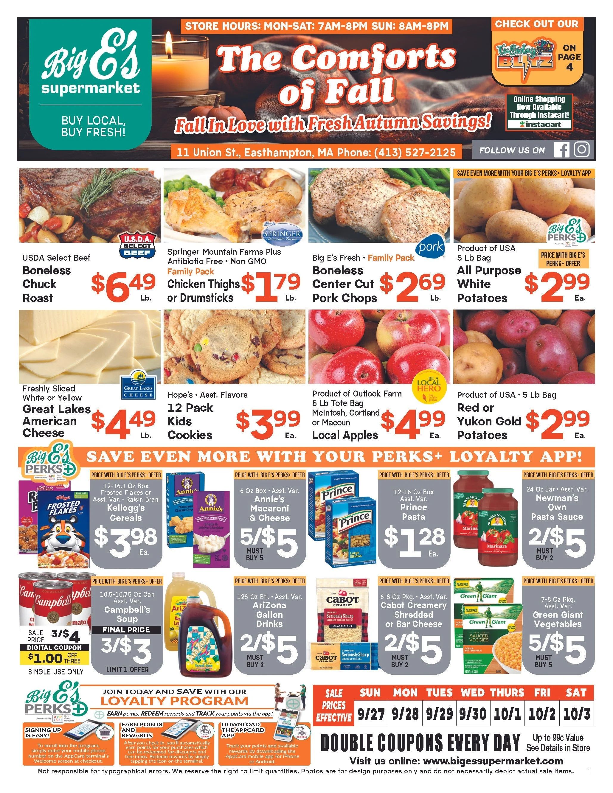 Big E's Supermarket Weekly Ad September 27 - October 3, 2026