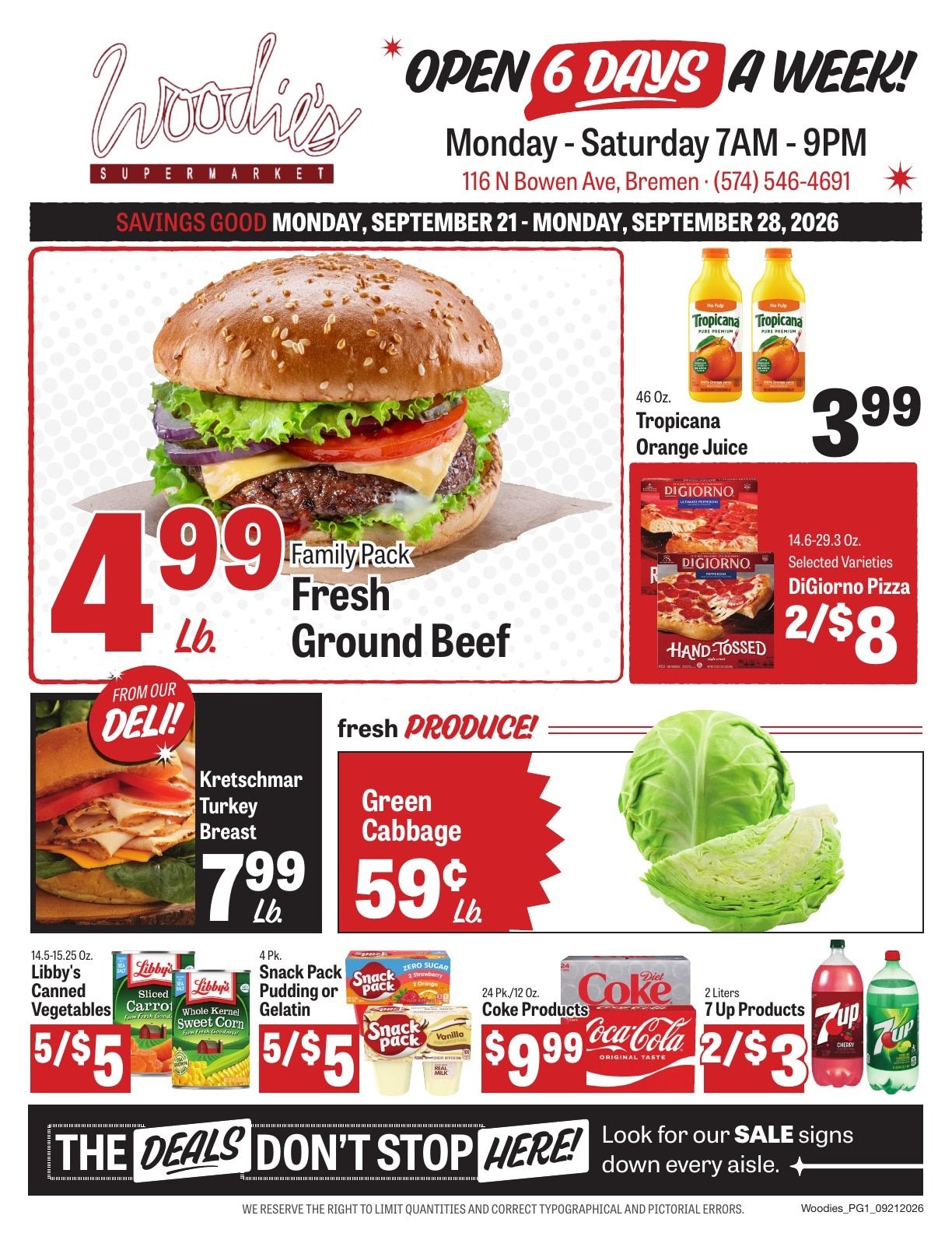 Woodie's Supermarket Weekly Ad September 21 - 27, 2026