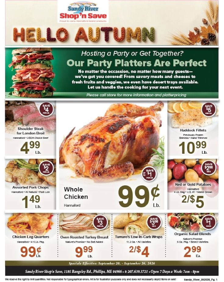 Sandy River Shop 'n Save Weekly Ad September 20 - 26, 2026