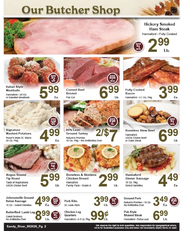 Sandy River Shop 'n Save Weekly Ad September 20 - 26, 2026