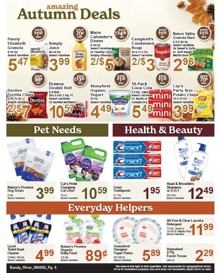 Sandy River Shop 'n Save Weekly Ad September 20 - 26, 2026