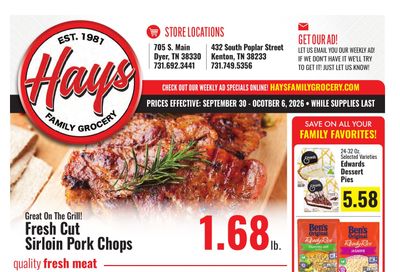 Hays Family Grocery Weekly Ad September 30 - October 6, 2026