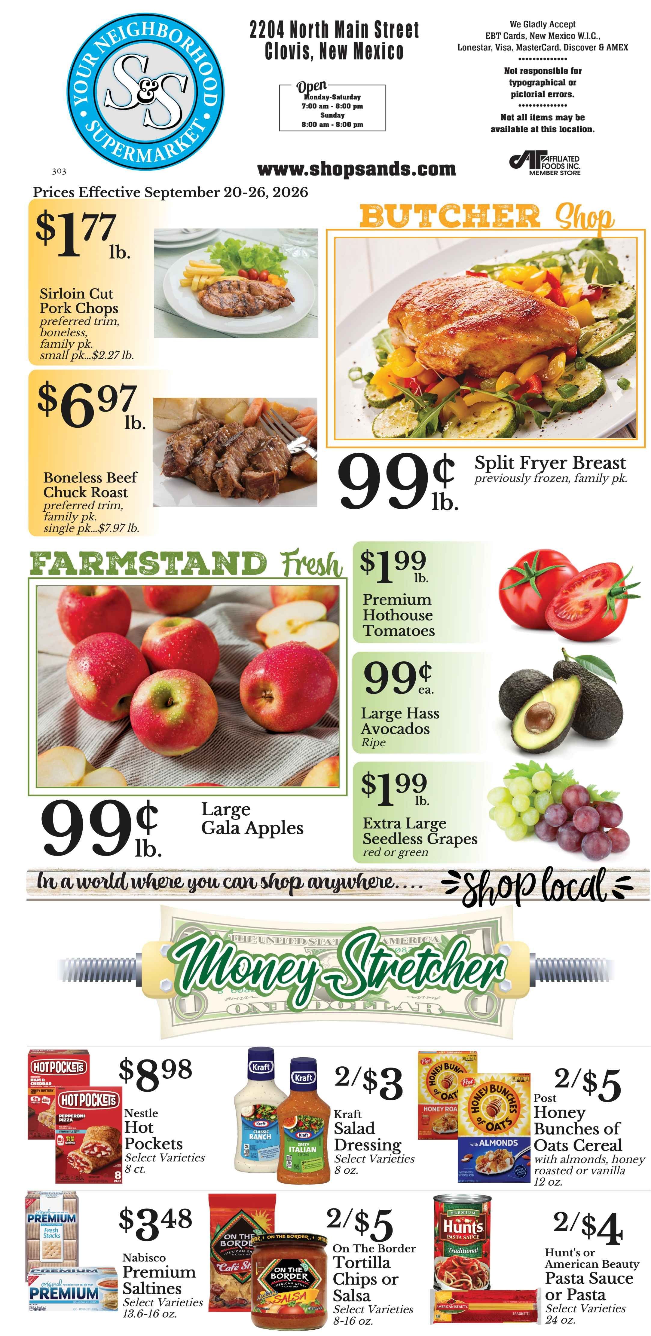 S&S Supermarket Weekly Ad September 20 - 26, 2026