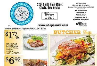 S&S Supermarket Weekly Ad September 20 - 26, 2026