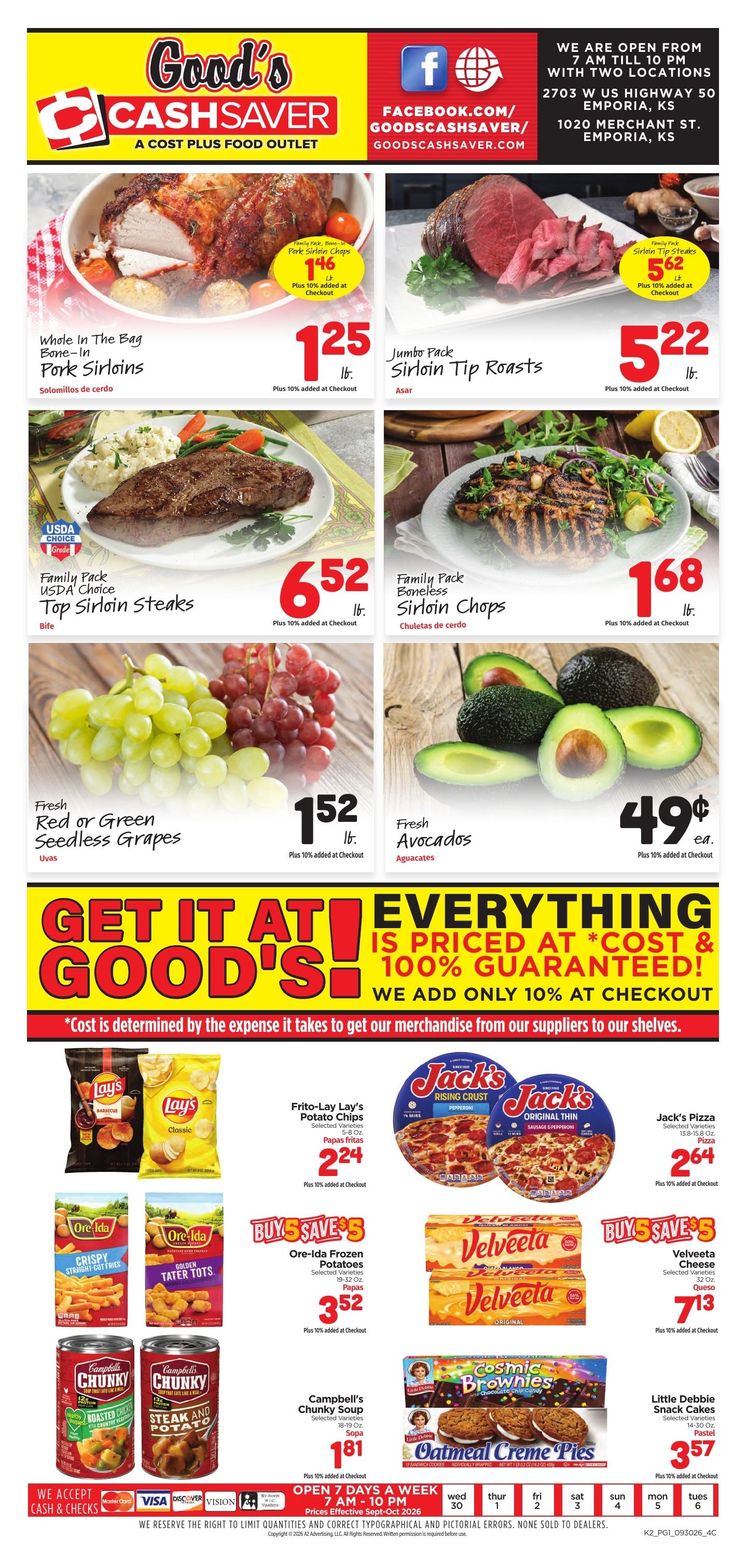 Good's Cash Saver Weekly Ad September 30 - October 6, 2026