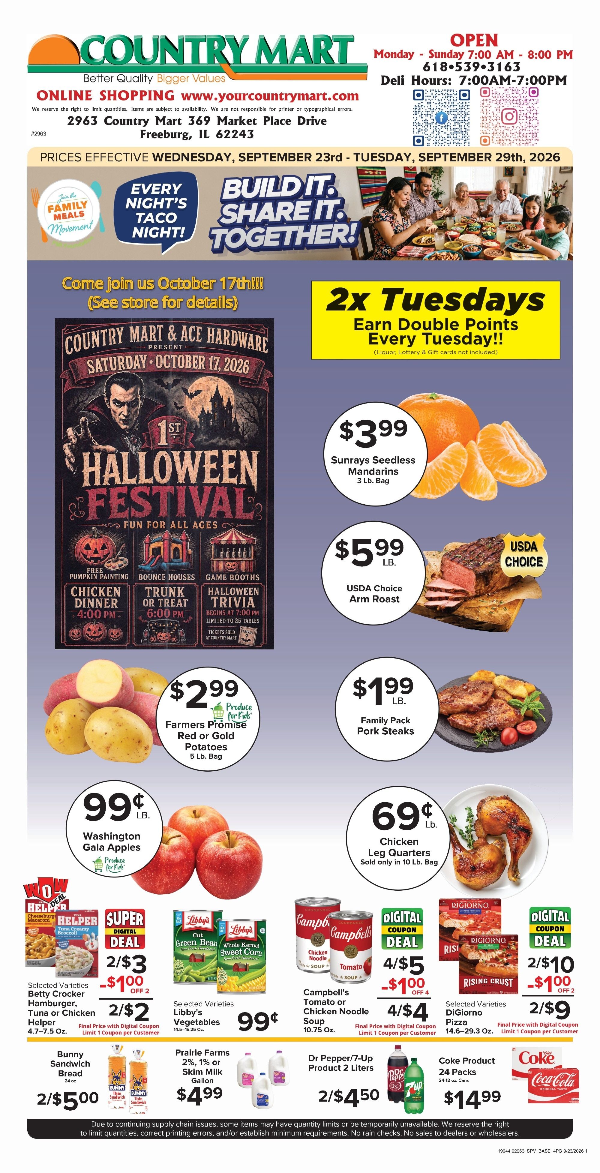 Your Country Mart Weekly Ad September 23 - 29, 2026
