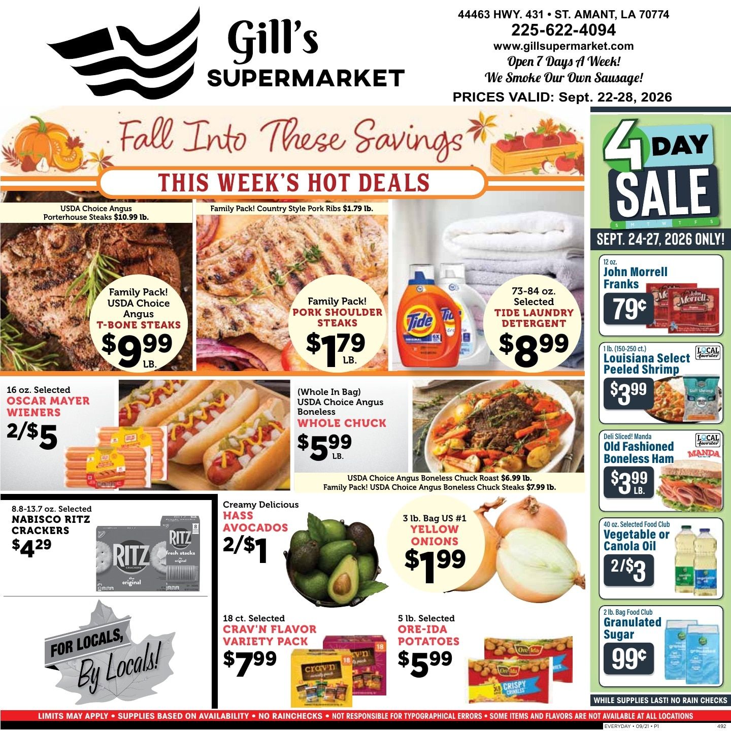 Gill's Supermarket Weekly Ad September 22 - 28, 2026