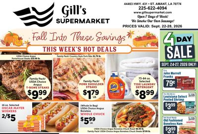 Gill's Supermarket Weekly Ad September 22 - 28, 2026