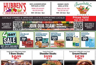 Hubben's Supermarket Weekly Ad September 22 - 28, 2026