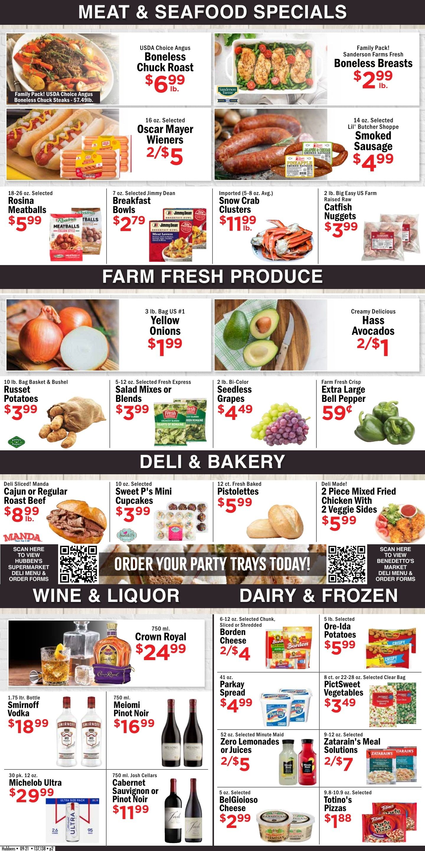 Hubben's Supermarket Weekly Ad September 22 - 28, 2026