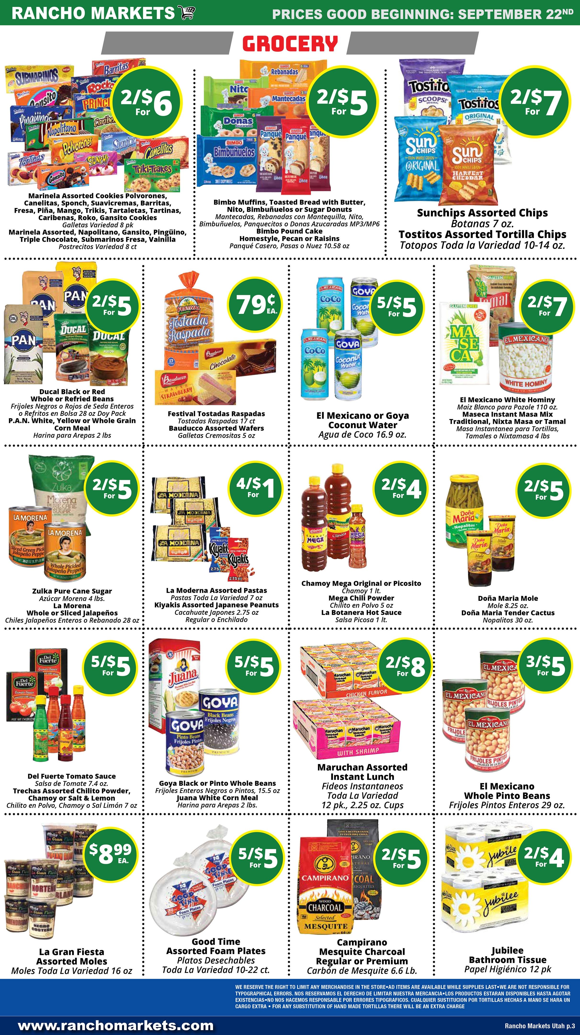 Rancho Markets Weekly Ad September 22 - 28, 2026