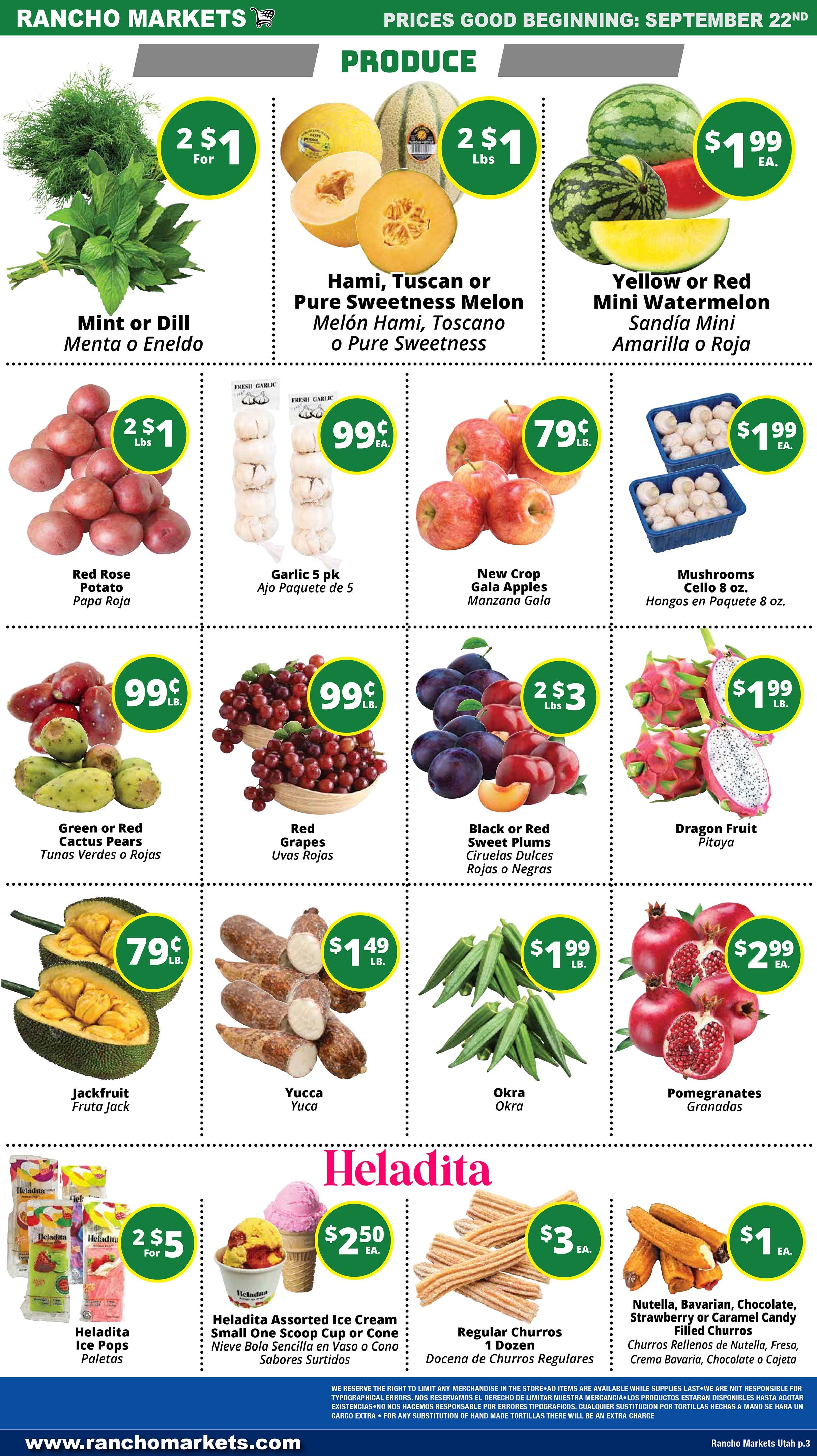 Rancho Markets Weekly Ad September 22 - 28, 2026