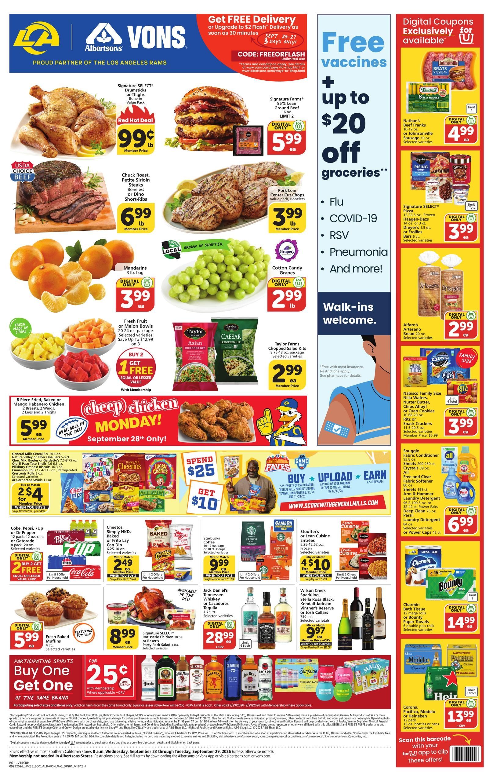 Albertsons (Anaheim Area, CA) Weekly Ad September 23 - 29, 2026