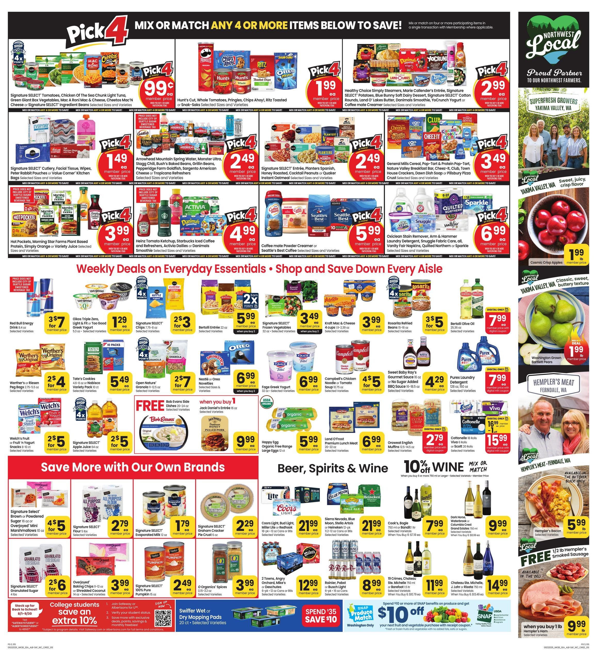 Albertsons (Bellevue-Seattle Area, WA) Weekly Ad September 23 - 29, 2026