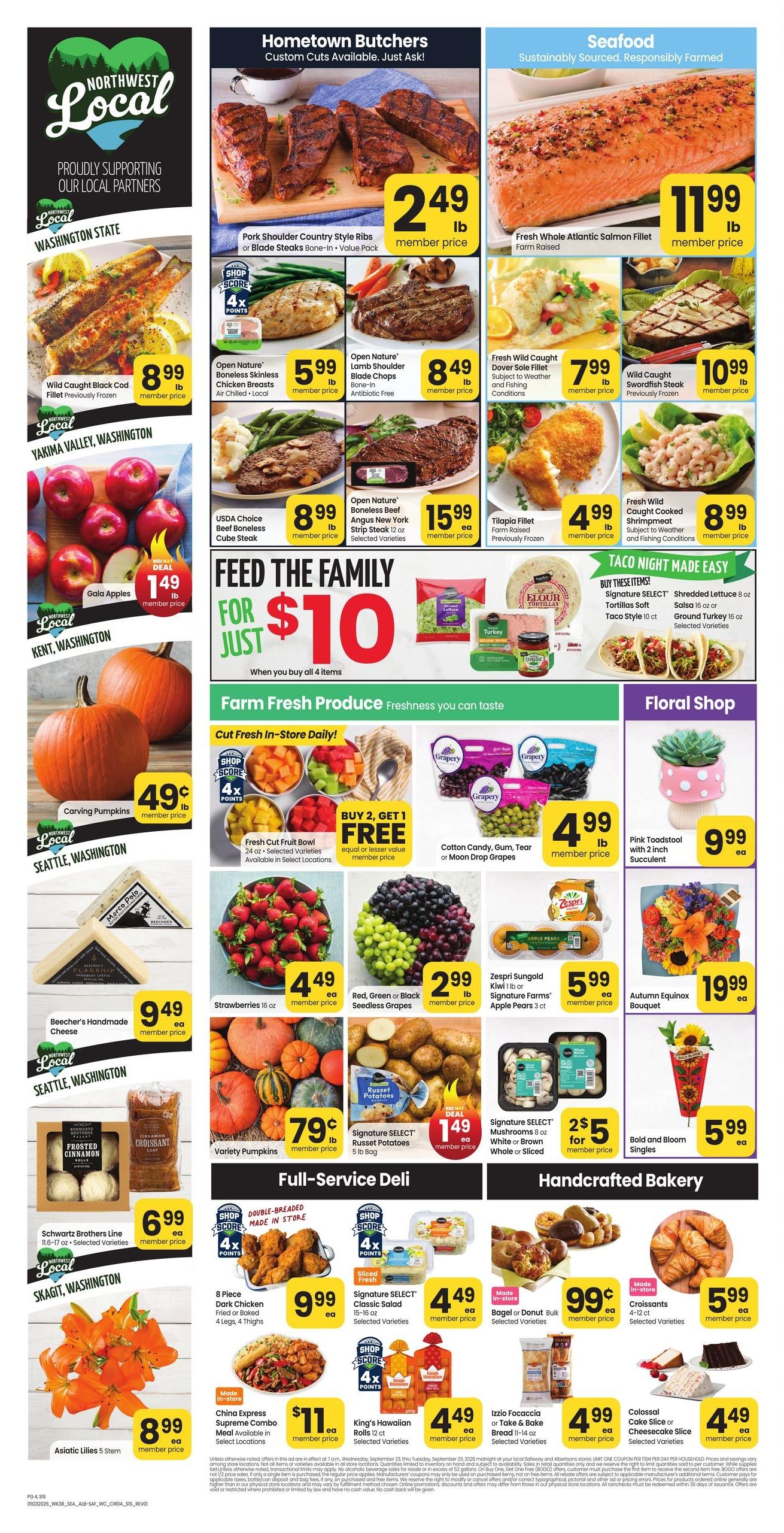 Albertsons (Bellevue-Seattle Area, WA) Weekly Ad September 23 - 29, 2026
