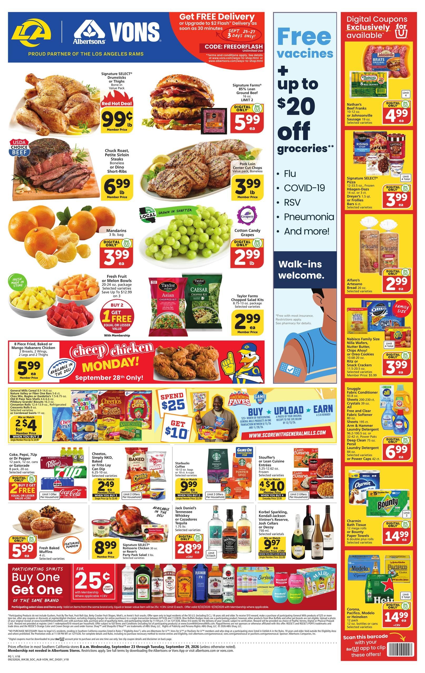 Albertsons (Bonsall Area, CA) Weekly Ad September 23 - 29, 2026