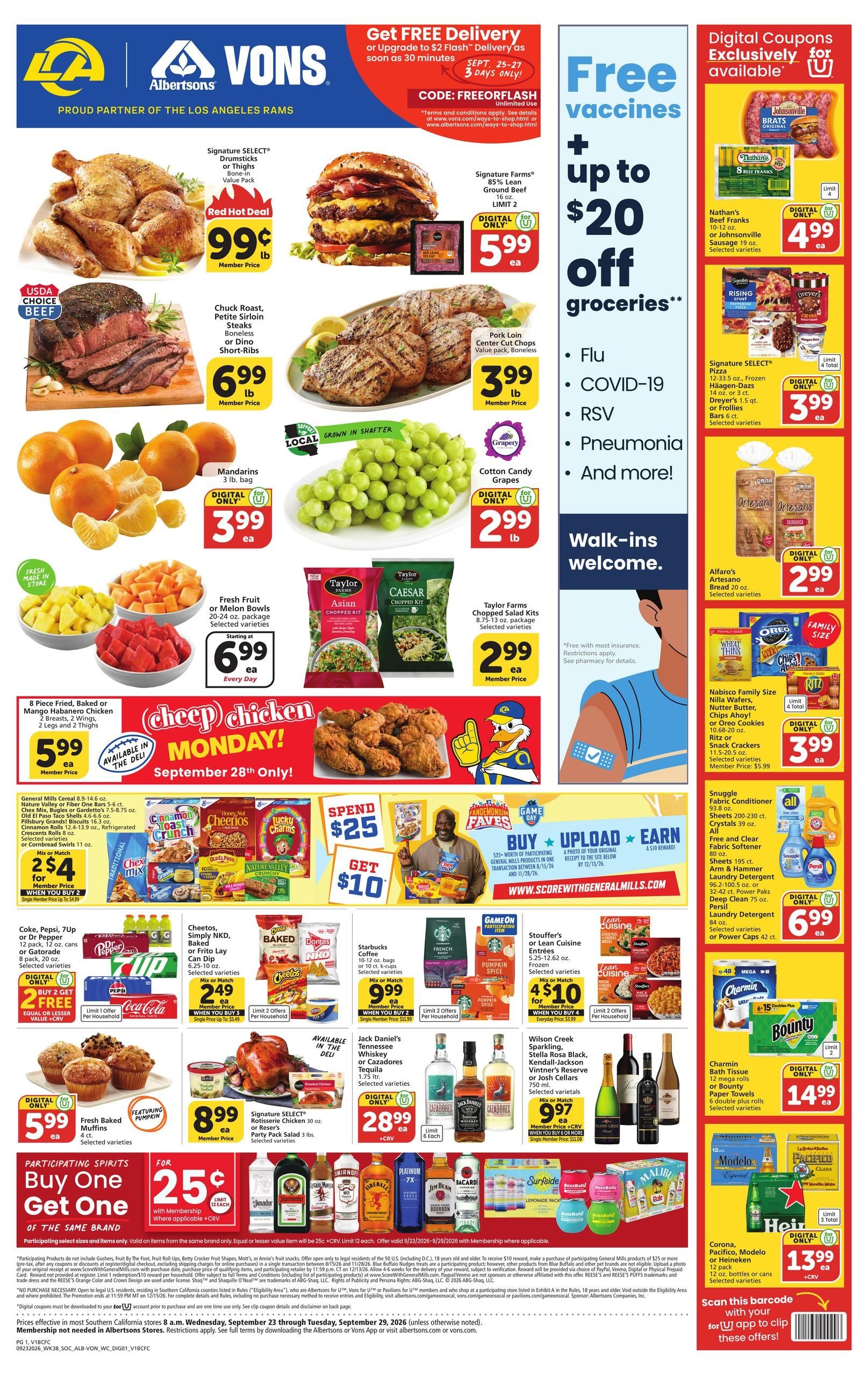 Albertsons (Fontana Area, CA) Weekly Ad September 23 - 29, 2026