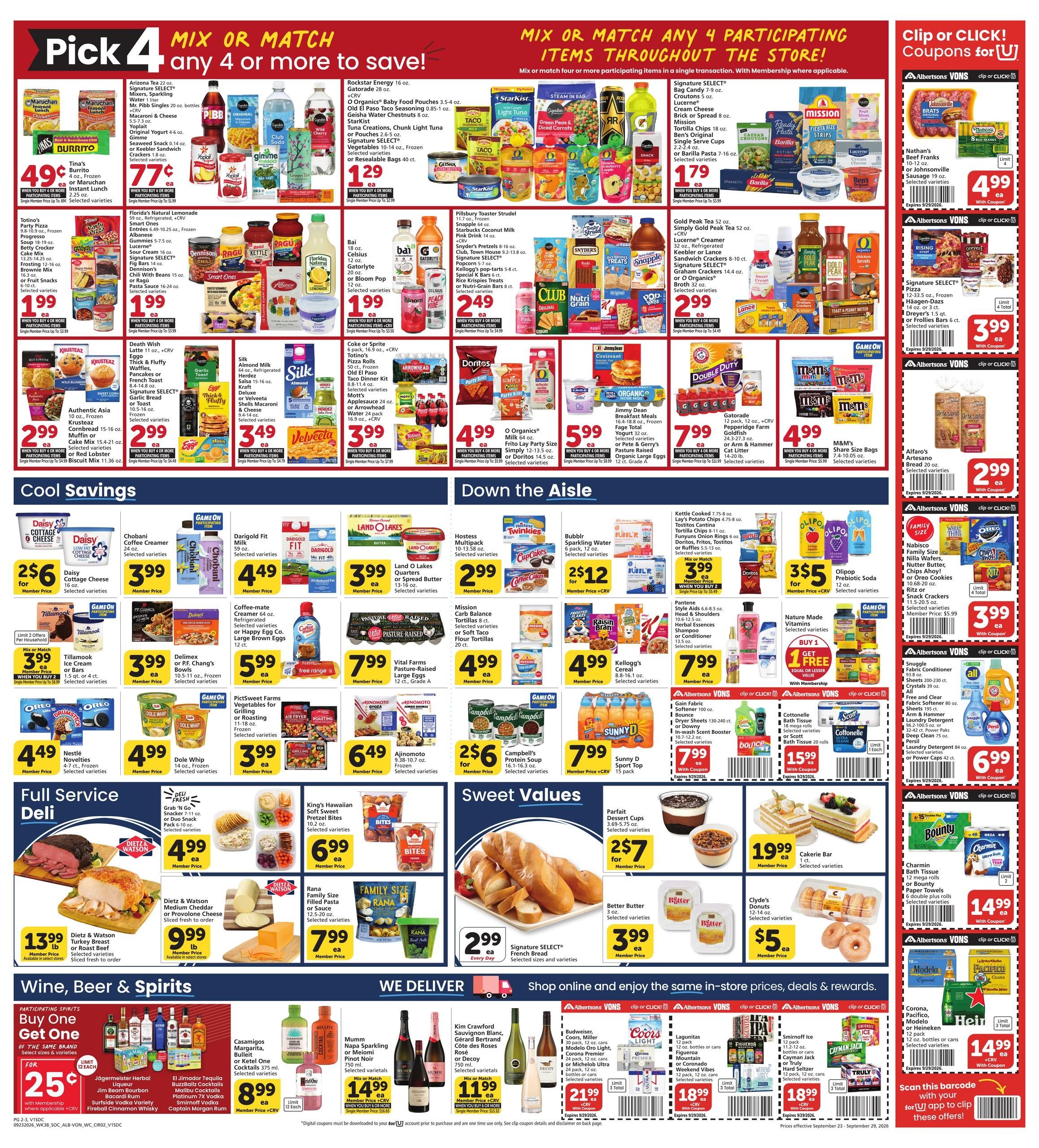 Albertsons (Coronado Area, CA) Weekly Ad September 23 - 29, 2026