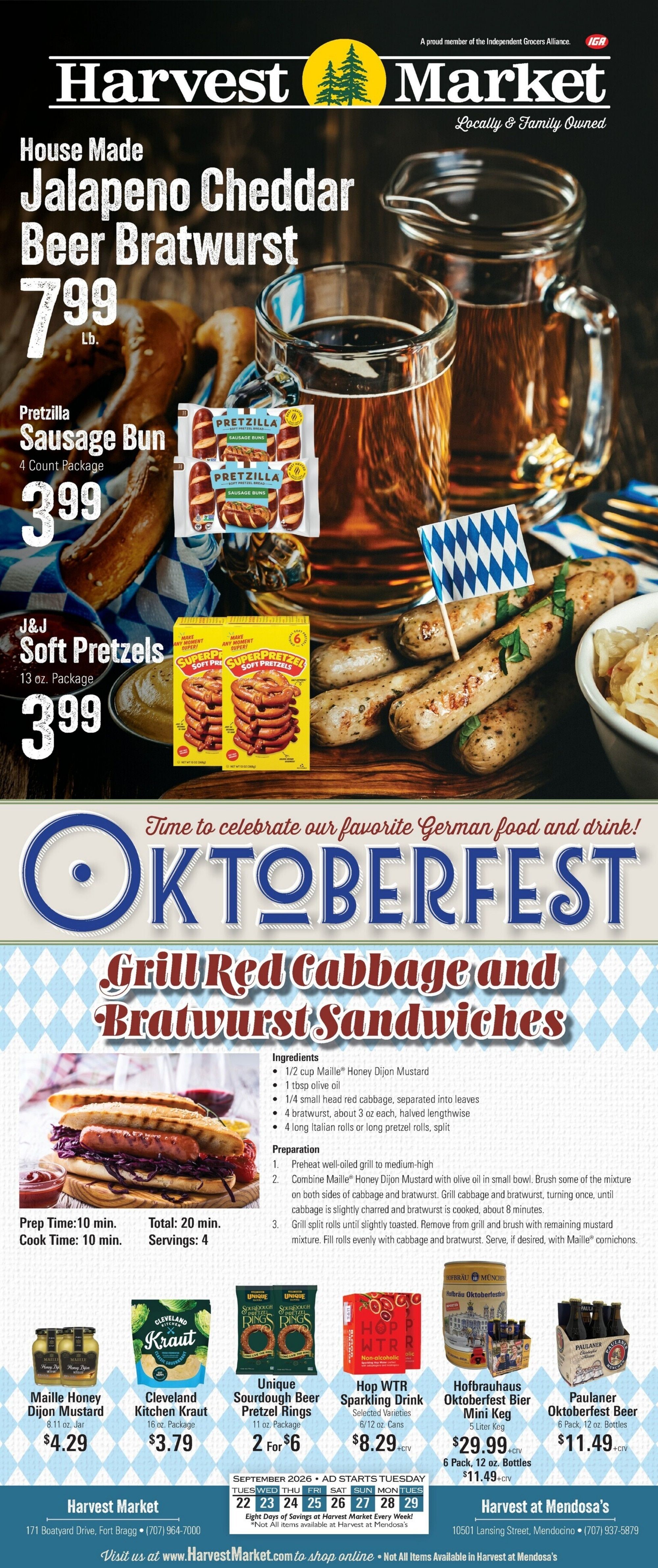Harvest Market Fort Bragg Weekly Ad September 22 - 29, 2026