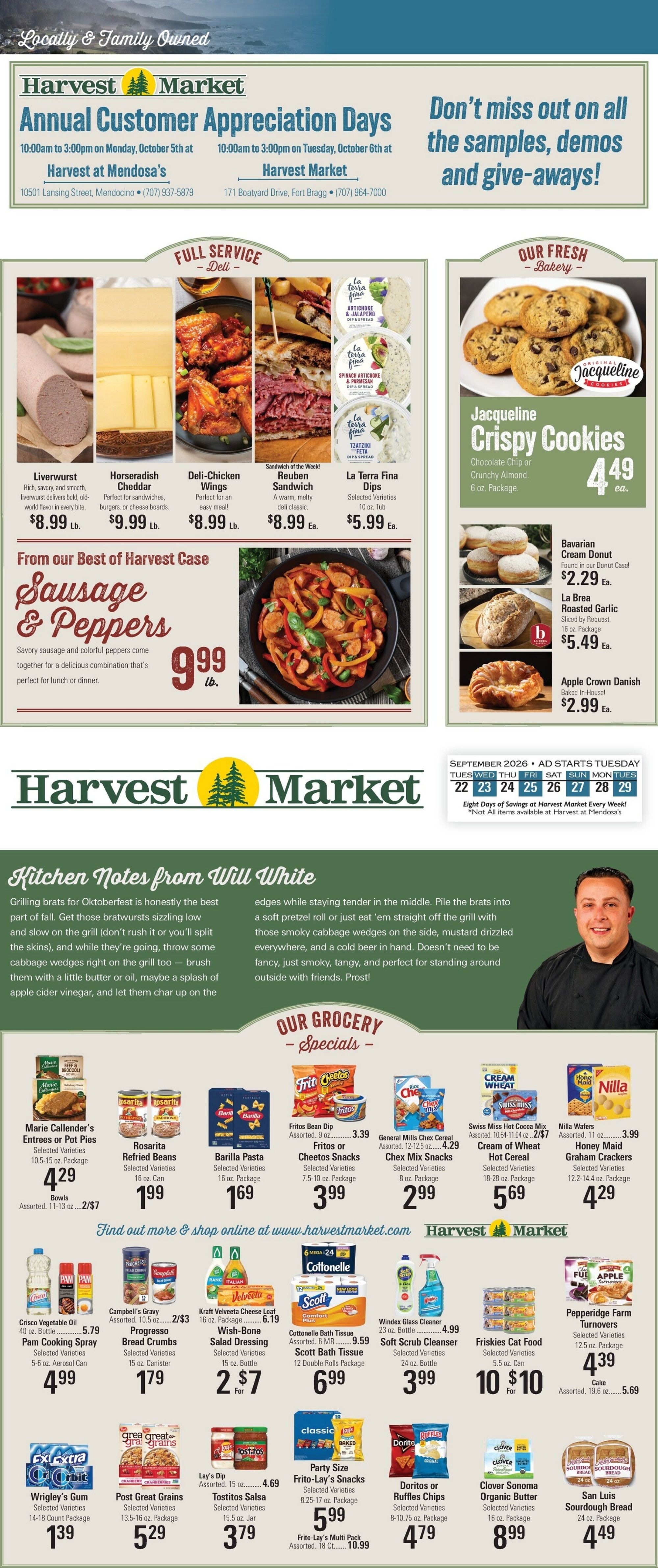 Harvest Market Fort Bragg Weekly Ad September 22 - 29, 2026