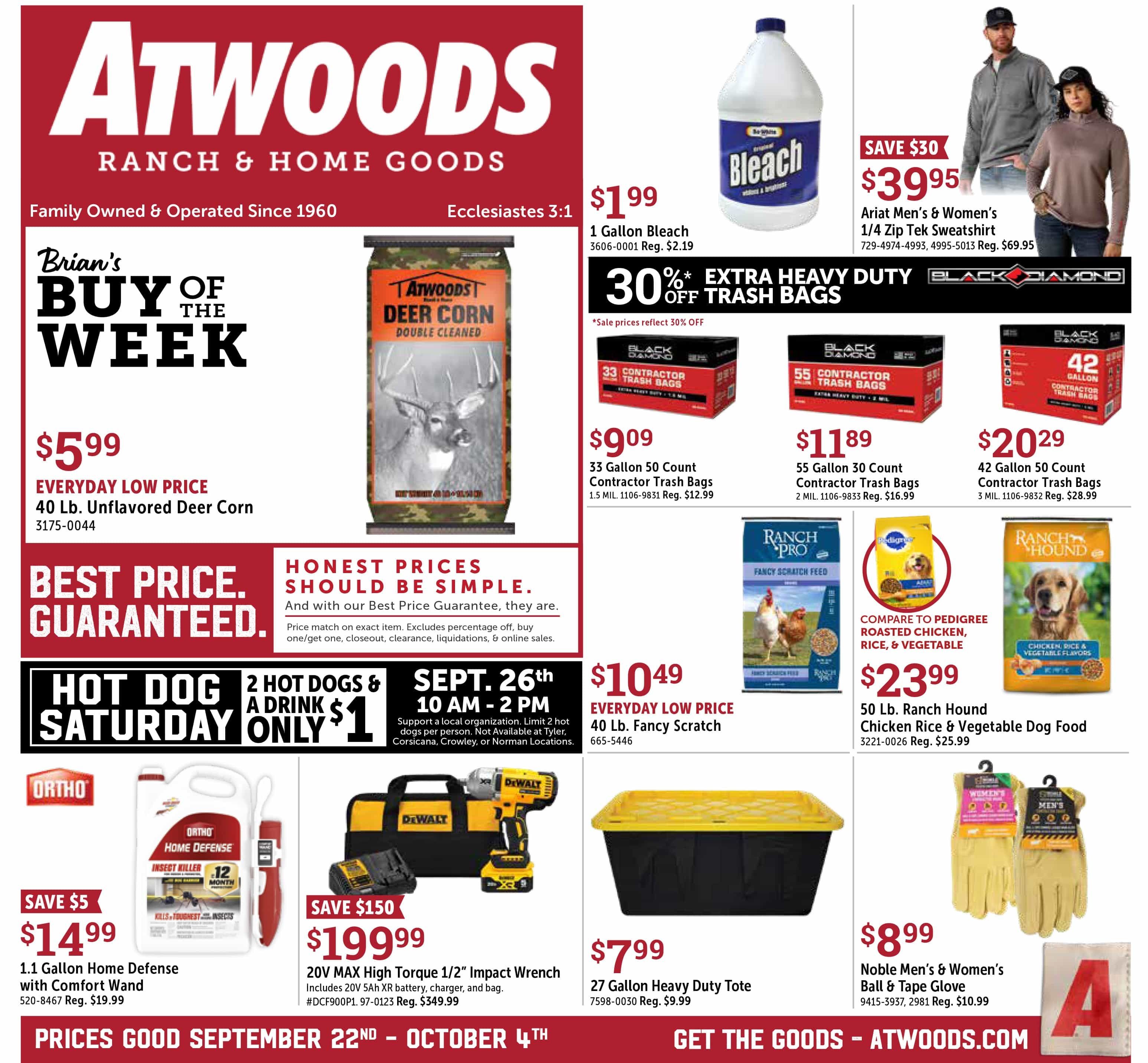 Atwoods Weekly Ad September 22 - October 4, 2026