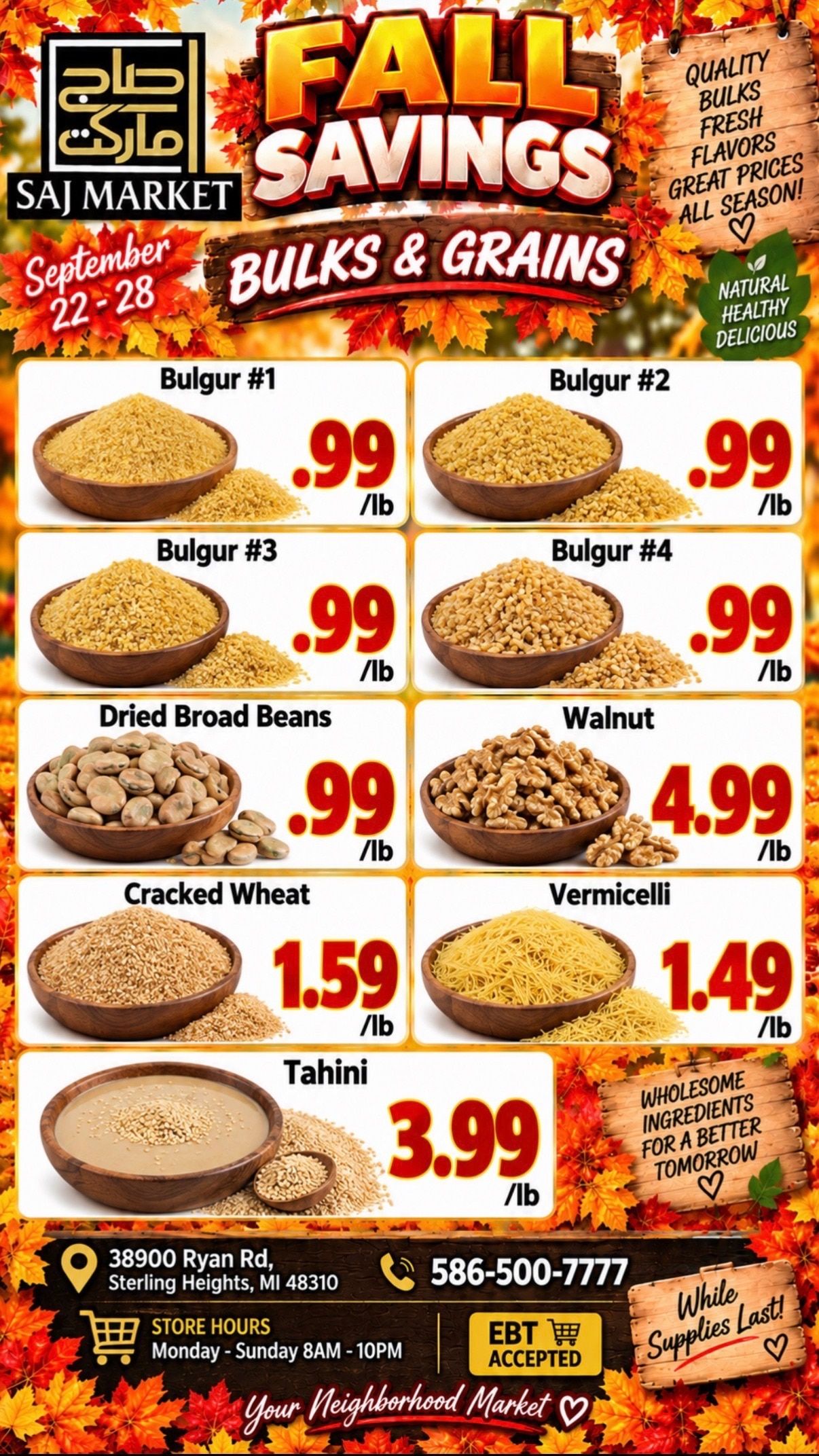 Saj Market Weekly Ad September 22 - 28, 2026