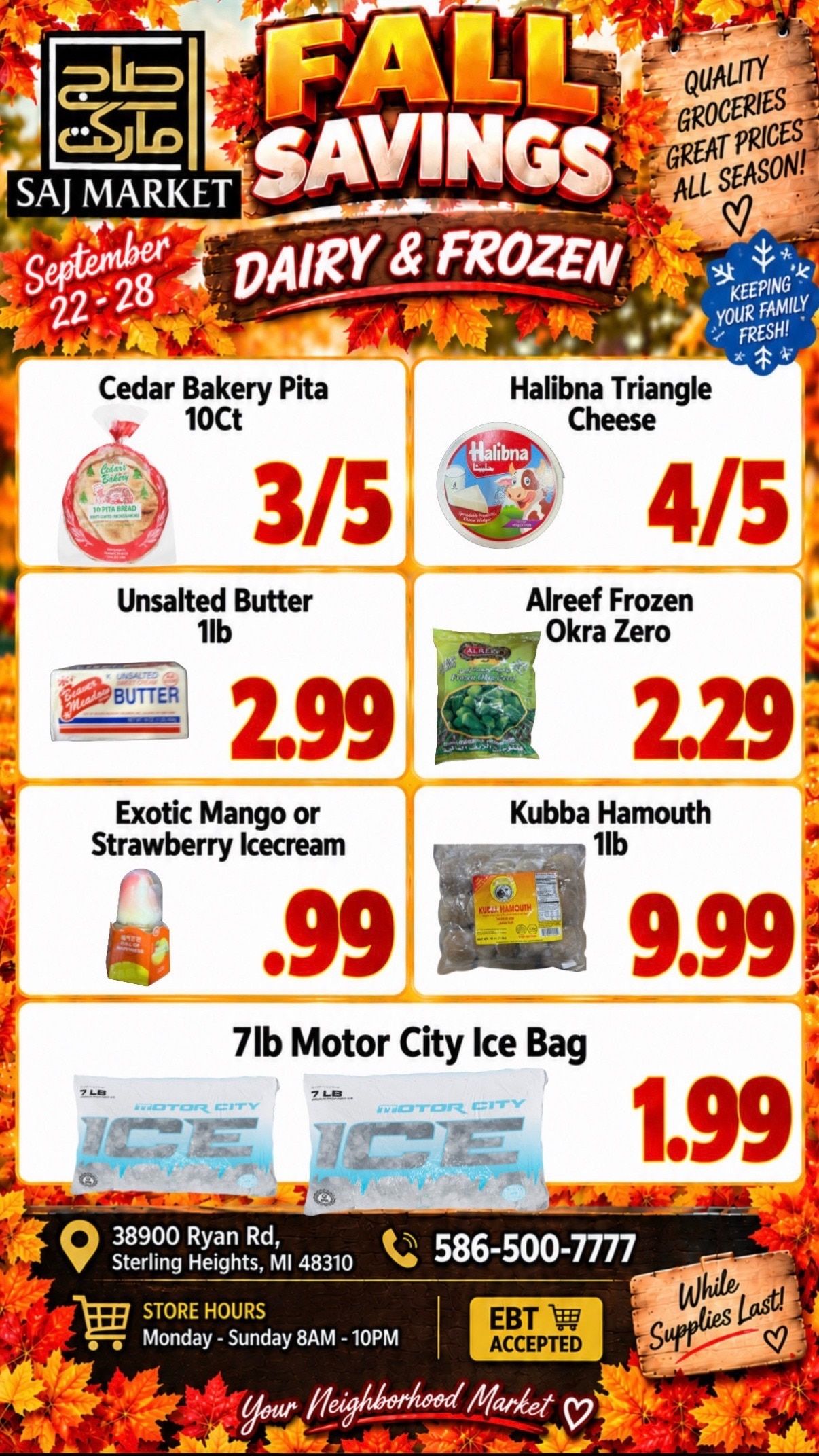 Saj Market Weekly Ad September 22 - 28, 2026