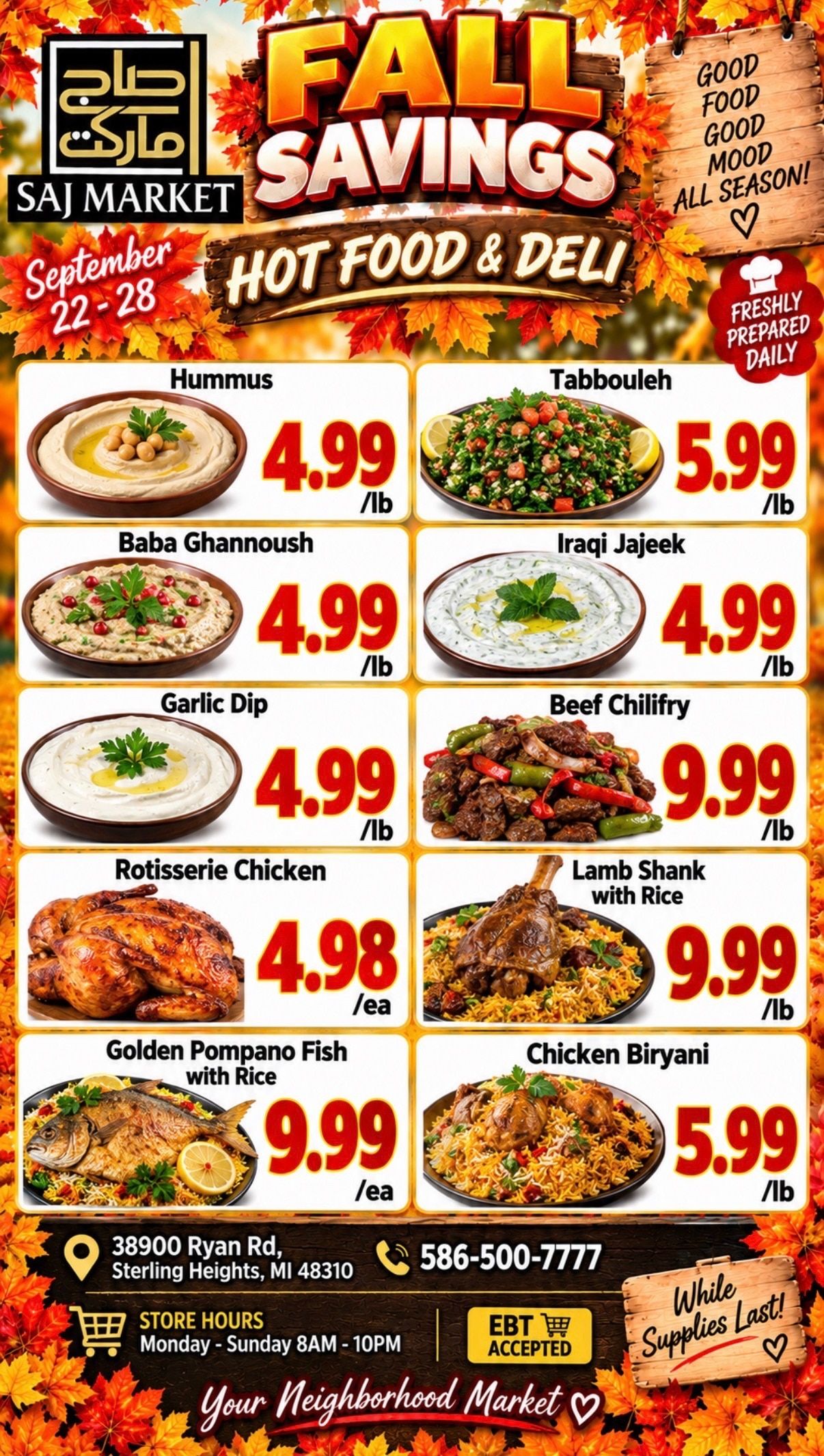 Saj Market Weekly Ad September 22 - 28, 2026