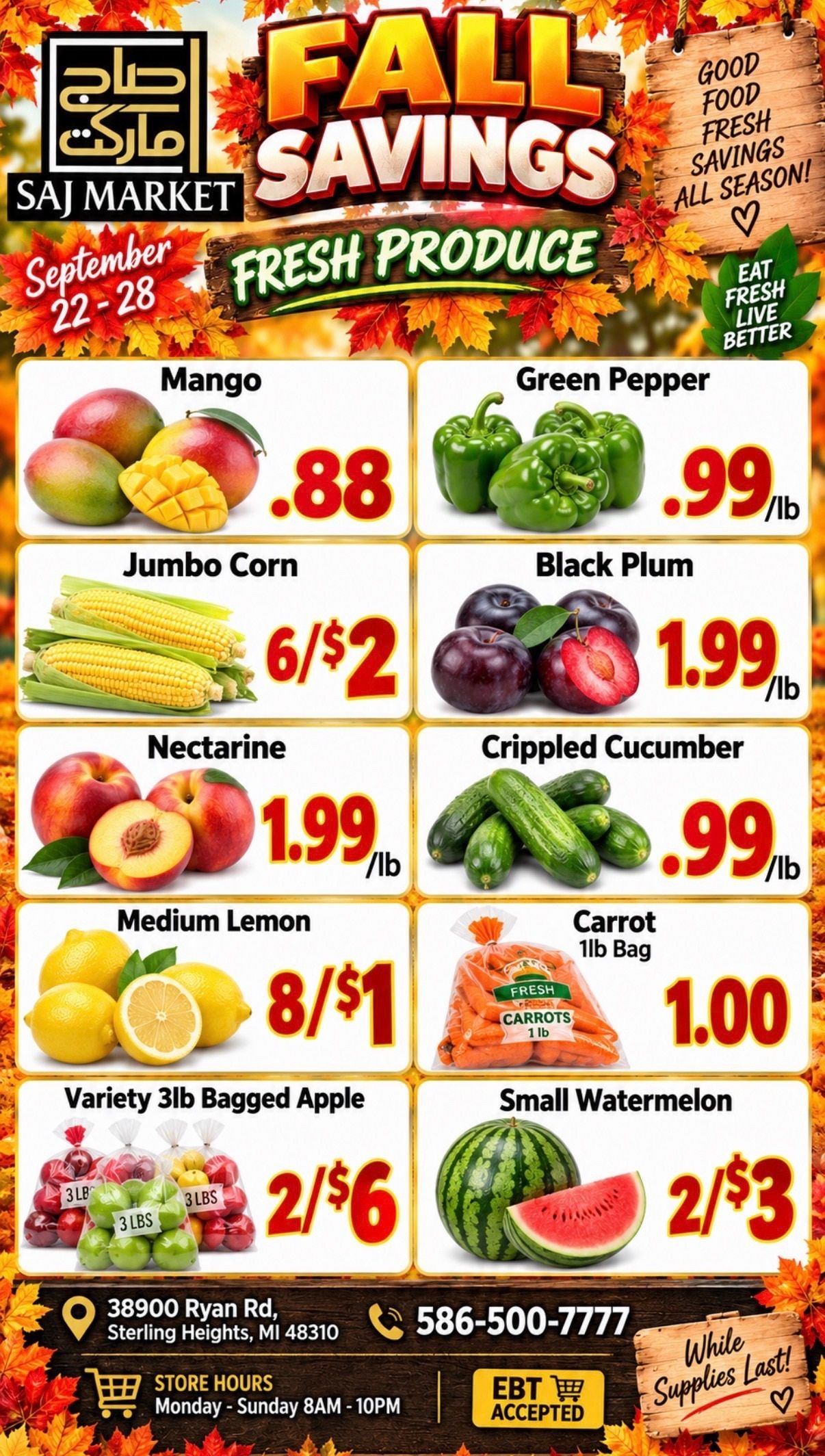 Saj Market Weekly Ad September 22 - 28, 2026