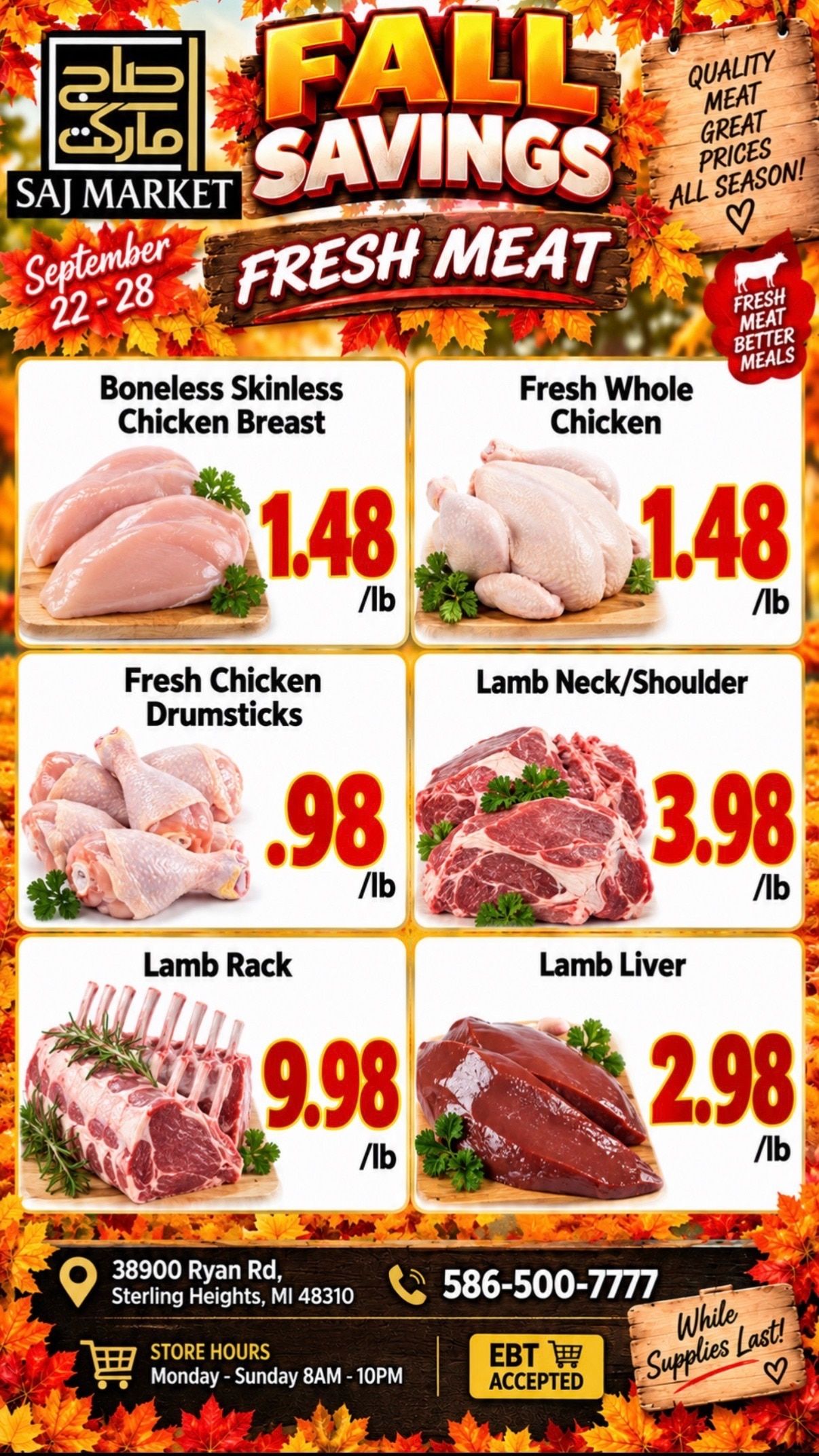 Saj Market Weekly Ad September 22 - 28, 2026